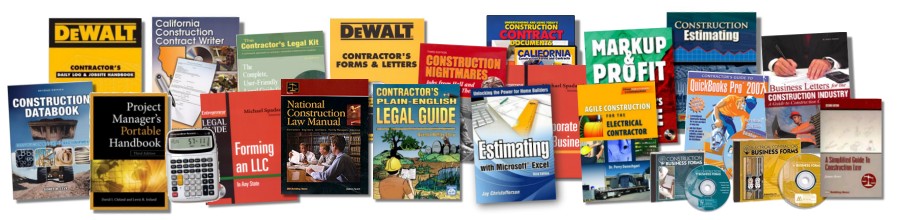 Construction Business Related Books, Logs, Legal Guides, Business Forms and Software