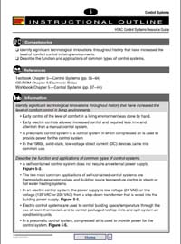 Instructional Outline for HVAC Control Systems Resource Guide