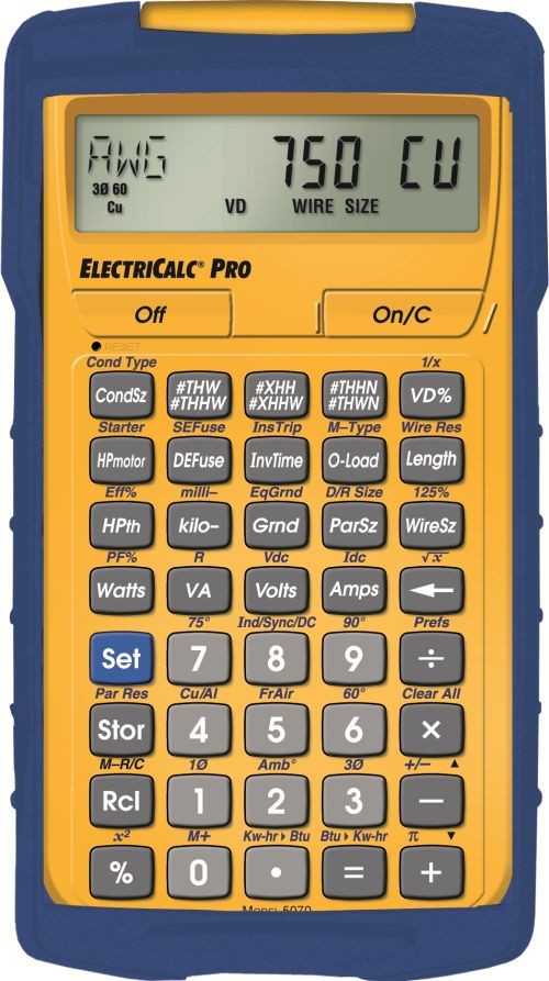 ElectriCalc Pro Electrical Calculator - National Electrical Code (NEC