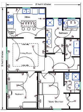 Electrical Wiring on Electrical Floorplans With Power  Low Voltage And Structured Wiring