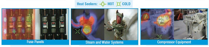 The hottest and coldest temperatures are automatically located by the dual cursors to quickly and accurately identify problem areas