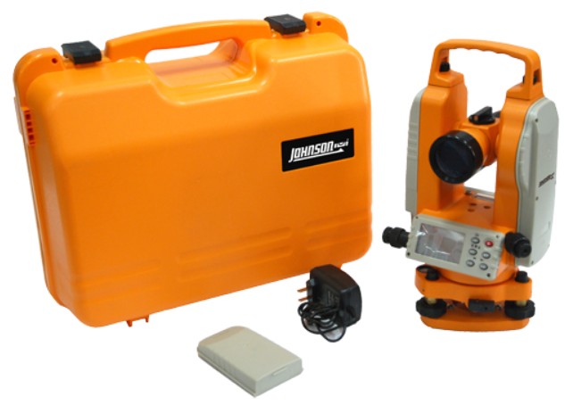 Electronic Theodolite kit includes:  Two Second Theodolite, NiMH rechargeable battery pack, alkaline battery holder (batteries not included), 3-7.5V battery adapter, Rain cover, and Hard-shell carrying case.