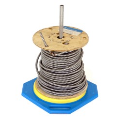 you can thread a 1/2" removable stem into the base and stand it upright for seamless 360� pull off for small reels.