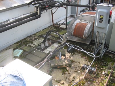 A before photo of a re-roofing project