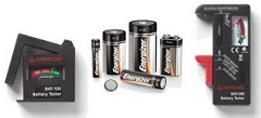 BAT-100, BAT-200, - Simple to use, portable universal battery testers for standard and rechargeable batteries.