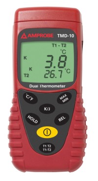 The Amprobe TMD-10 is a completely portable dual input thermometer. Great for HVAC Mechanics and Service Technicians!