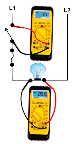 The top ohmmeter indicates an open circuit. The bottom meter shows a shorted circuit.