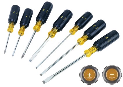 7 Piece Screwdriver Set - Easily Identifiable from the Top