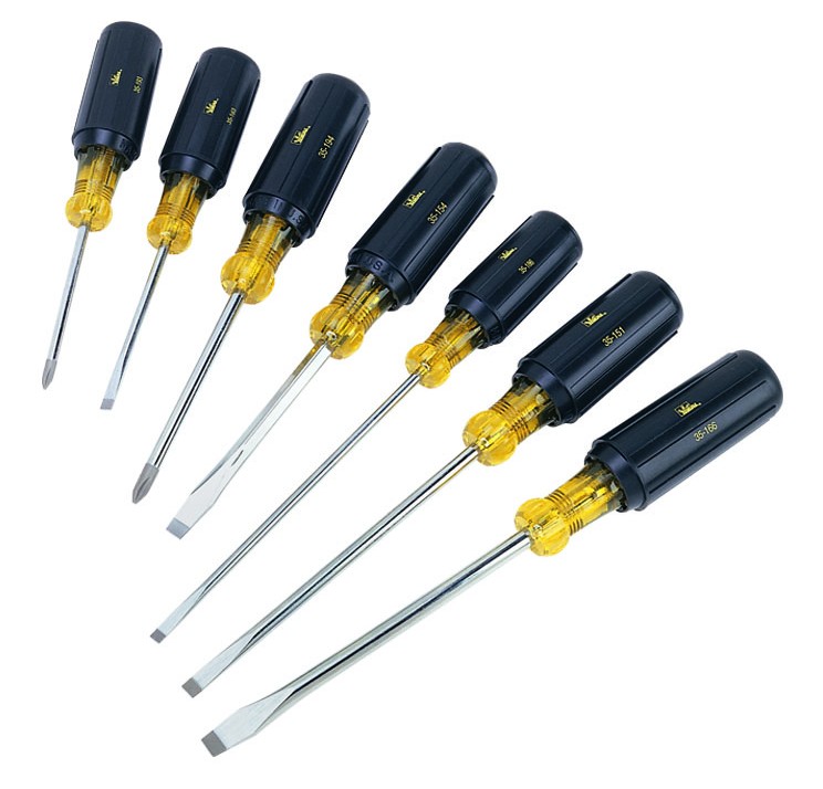 Proferred T25012 Acetate Cushion Grip Screwdriver x 6 Black TPV Handle 1/4 Slotted Proferred T25012 Acetate Cushion Grip Screwdriver x 6 Black TPV Handle 1/4 Slotted