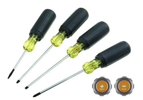 4 Piece Mini Screwdriver Set - Easily Identifiable from the Top