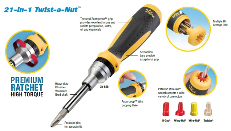 21-in-1 Twist-a-Nut Ratcheting Screwdriver