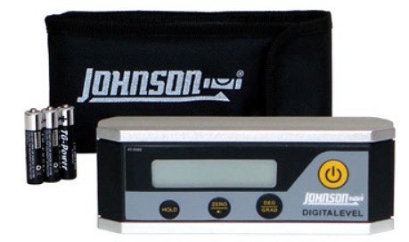 Includes: Electronic level inclinometer, 3 "AAA" alkaline batteries, instruction manual, soft-sided pouch