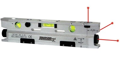 Johnson Level and Tool 40-6184 Three-Beam Magnetic Torpedo Laser