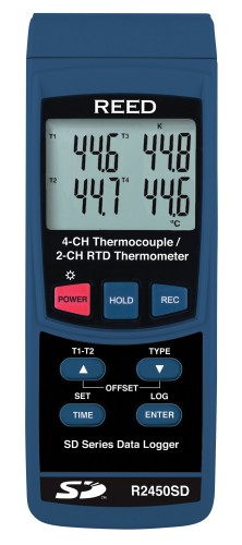 REED R2450SD 4-Channel Thermocouple Thermometer Datalogger