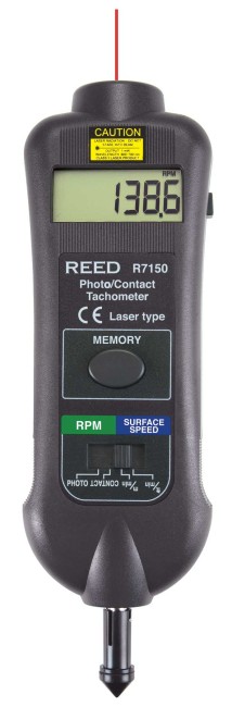 REED R7150 Professional Combination Contact / Laser Photo Tachometer
