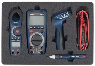 The RINDUST-KIT includes a Multimeter, Clamp Meter, AC Voltage Detector, Infrared Thermometer and Hard Carrying Case.