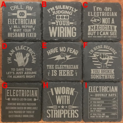 Electrician's Slate Coasters
