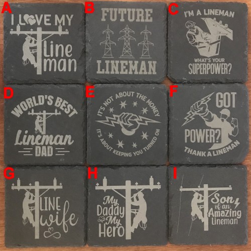 Lineman's Slate Coasters