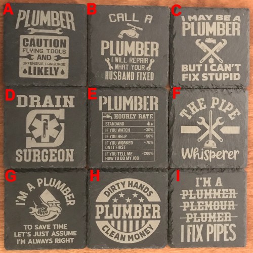 Plumber's Slate Coasters