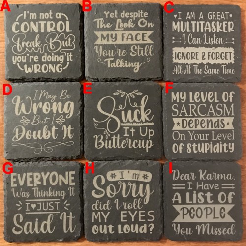 Sarcastic Slate Coasters