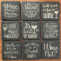 Wine Lovers Slate Coasters