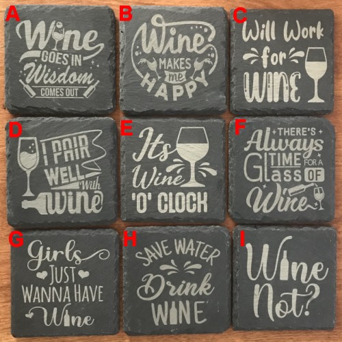 Wine Lovers Slate Coasters