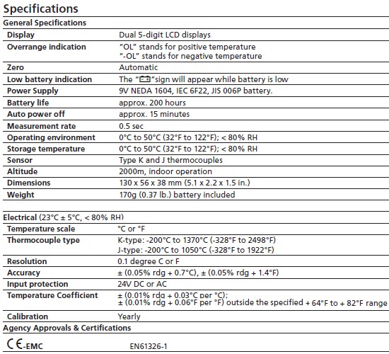 TMD-10 Specifications