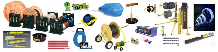 Wire Pulling Tools & Equipment; Pulling Rods, Flexible Airbags, Fish Tapes, Duct Rodders, Cable Dispensers, Wire Racks, Wire Snake and more