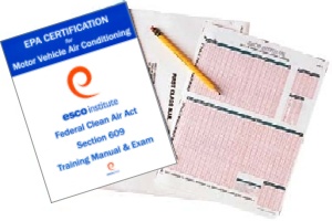 EPA Section 609 Training Manual & (Pre-Paid) Exam Packet