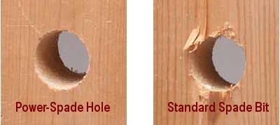 Not only does the IDEAL Power-Spade perform faster and easier than other leading spade bits, its unique spur and reamer design also cuts cleaner entry and exit holes, with significantly reduced breakout splintering.