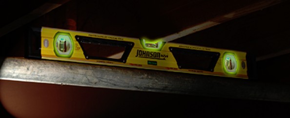 GLO-View technology which makes these box beam level vials glow in the dark
