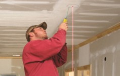 Electricians use this laser level for accurate placement of  lighting fixtures.