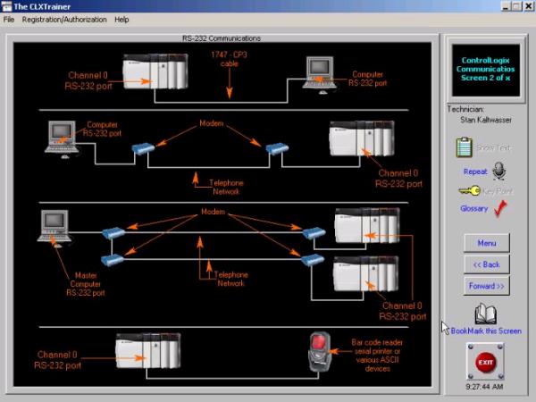 CLXTrainer - ControlLogix Communications Screen