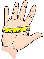 Measure around Dominant Hand at widest point, rounding up to the next inch to determine Glove size