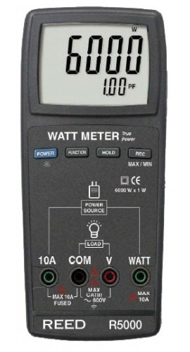 REED R5000 True RMS Watt Meter