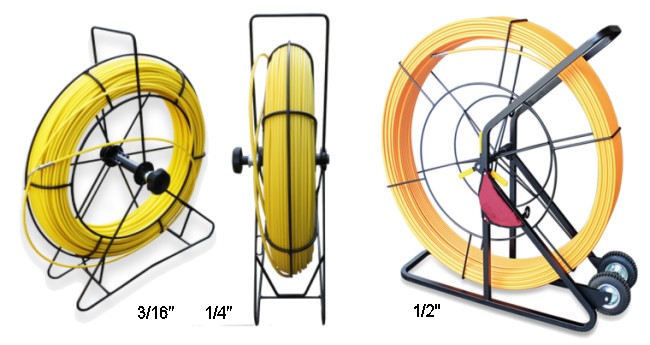 FiberSnake  Non-Conductive Fishtapes and Duct Rodders are available in  3/16", 1/4" and 1/2" diameters