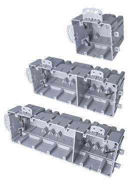 Multi-Mount SmartBoxes are available in 2 Gang, 5 Gang and 6 Gang sizes.